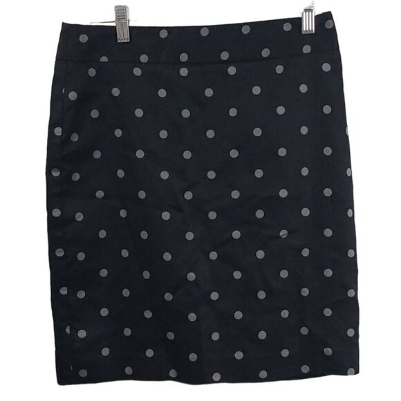 LOFT Black/Gray Polka Dot Straight Pencil Skirt Career Office Work Size 2 New - Picture 7 of 9